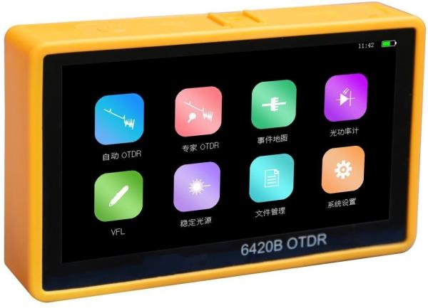 28db Mini OTDR Para FTTx 6420B Fibra Óptica com USB Tipo C Micro SD Interfaces Externas