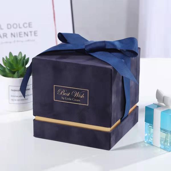 Квадратная бархатная ювелирная коробка для подарков Рождественская упаковка для свечей Косметический парфюм