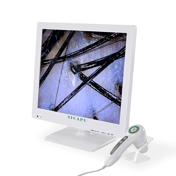 Máquina analizadora de cabello con pantalla de 17 pulgadas, 2.0 megapíxeles, para pruebas de cabello y cuero cabelludo