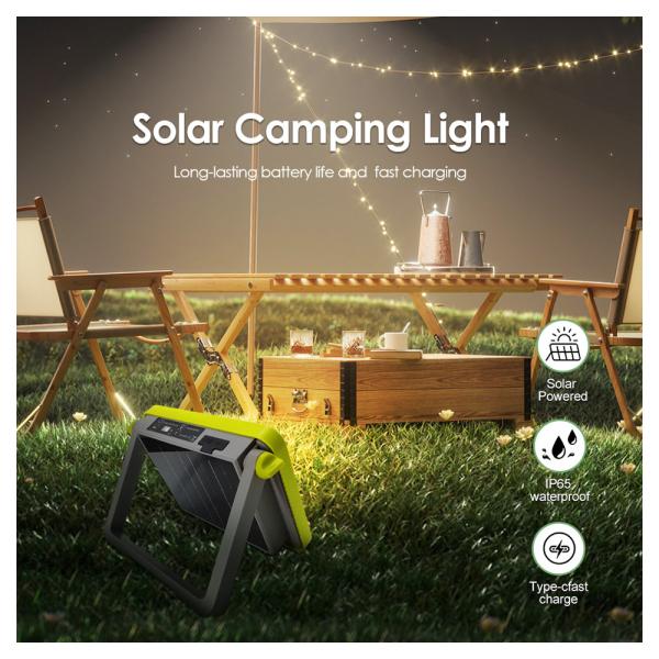Portable Led Solar Camping Light 4W IP65 Waterproof SMD LED  Cold White Rechargeable With BT For Hiking Caming