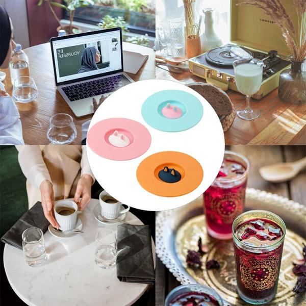 Силиконовые крышки чашек Чашки Чашки для кофе Чаепитие Чашки для воды крышки антипылевые Милый мультфильм для стеклянной чашки Чашка для кофе