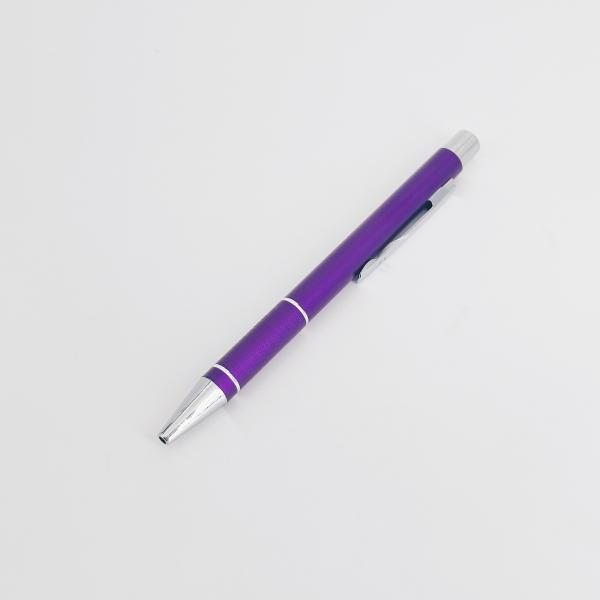 Aluminum Barrel Press Metal Ball Pen 1.0mm Matt Aluminum Ballpoint Pen Non-slip Grip