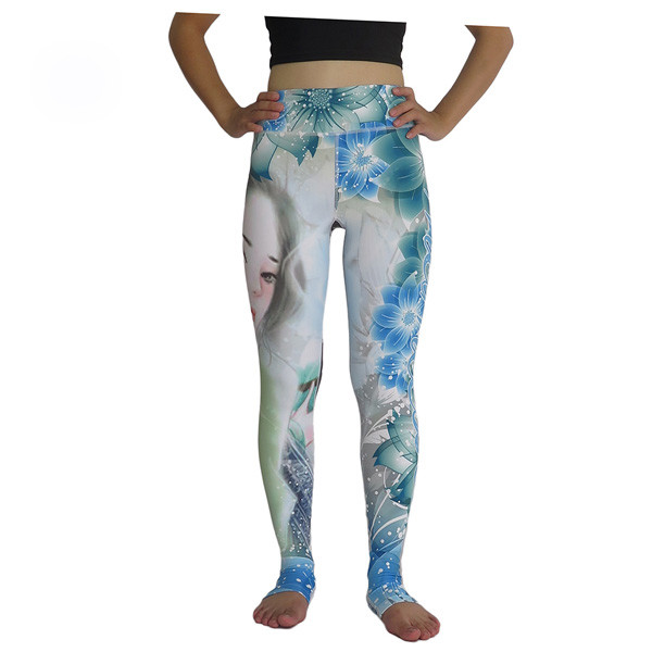 Красоты картин печати йоги носки одежды гетры йоги фитнеса быстро сухие длинные