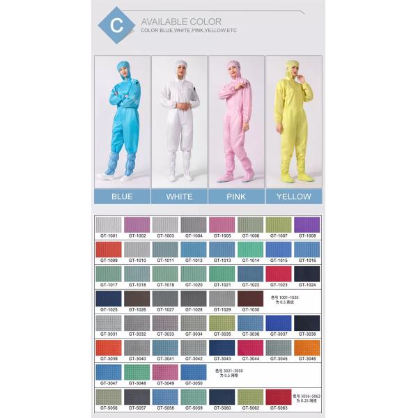 Комната ESD чистая одевает Coverall 100D*100D костюма работника анти- статический