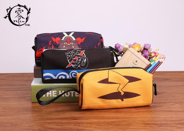 Pokemon Pikachu Zipper Pencil Case , Waterproof Travel Makeup Canvas Pencil Holder