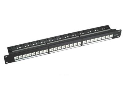 110 IDC RJ45 19 cor do preto de UTP Cat6 do painel de remendo da montagem em rack do porto 1U 24