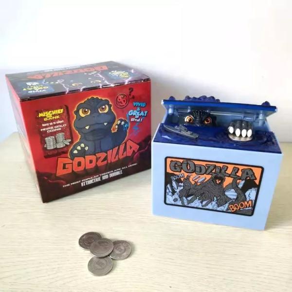 Godzilla Monster Dinosaur Moving Musical Electronic Coin Piggy Bank For Children