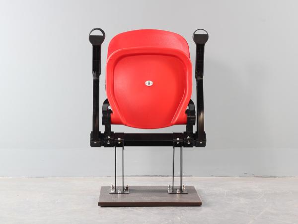 STUNITY Auto tip-up UV resistant wholesale gas assisted PP plastic beam mounted stadium seat with cupholder armrest