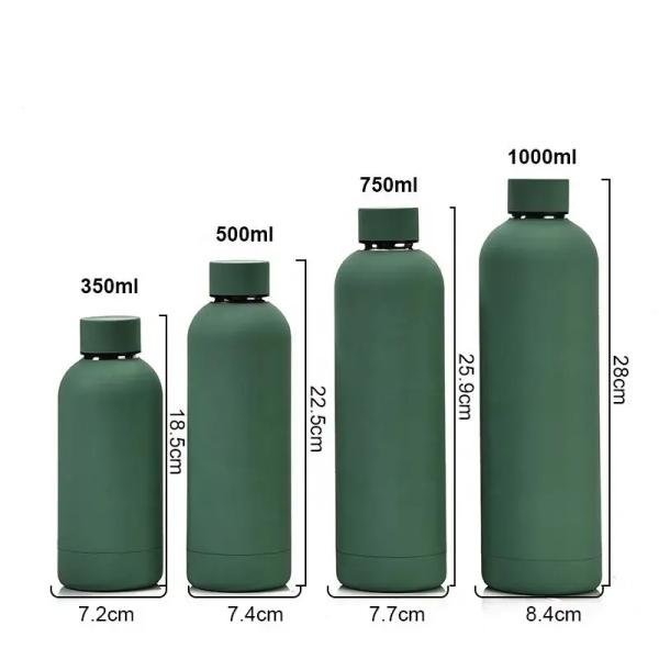 350/500/750/1000ML Eco-friendly isolé réutilisable en acier inoxydable Gym Bouteille d'eau de 1 litre Bouteille d'eau de sport en métal Protection de l'environnement