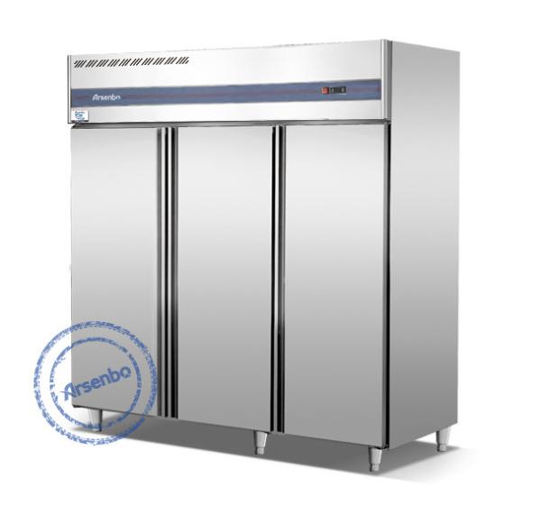 SS304 Double Door Kitchen Fridge Freezer 1100L 1360L Practical