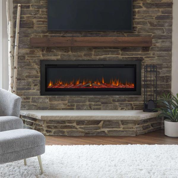 Modern Wall Mounted Electric Fireplace Insert with 6 Flame Colors and 3d Water Vapor