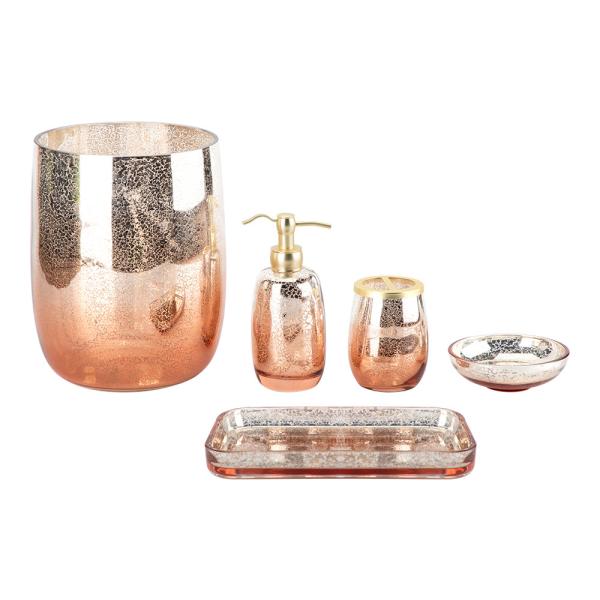 Acessórios de banheiro Conjunto Ombre Mercúrio Laranja Ouro Bomba Dispensador de Sabão Tumbler Sabão Prato Toalha bandeja Lixo