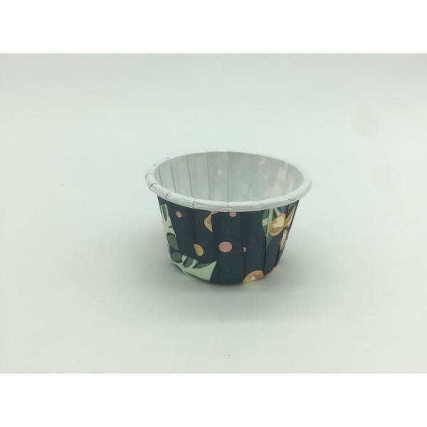 Dark Blue PET Baking Cups Disposable Paper Souffle Cup Romantic Rose Pattern For Pastry