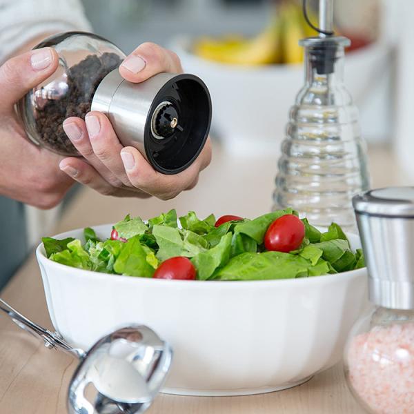 Round Powered Spice 200ml Stainless Steel Salt Grinder