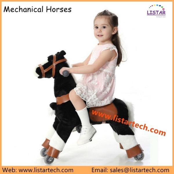 Children Ride on Toys Riding Horse Toy on Wheels, Kiddie Mechanical Pony Horses in Mall