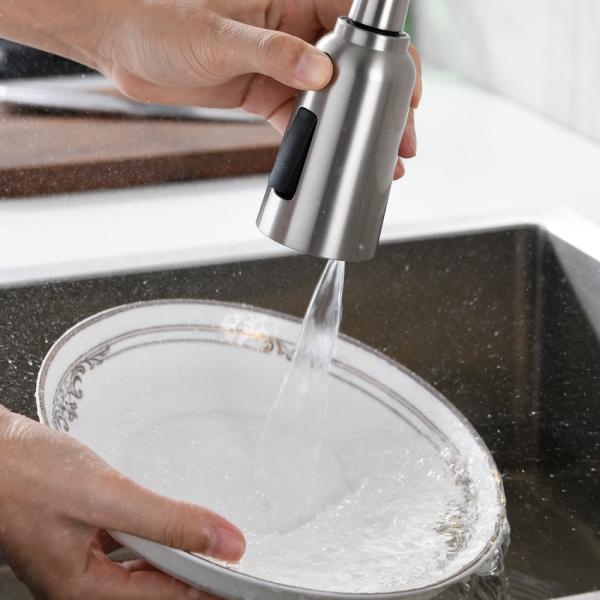 O torneira escovado da cozinha do sensor do toque do níquel puxa para baixo o misturador HOMEKA