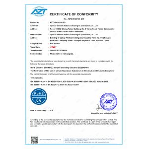 Optical Network Video Technologies (Shenzhen) Co., Ltd. Certifications