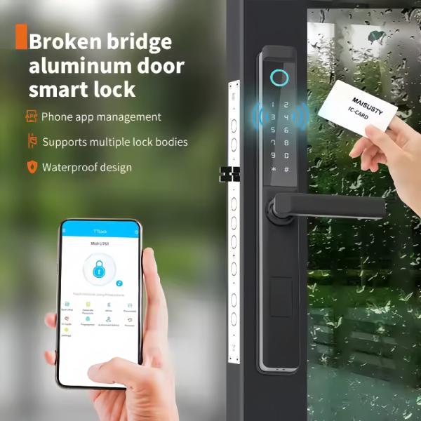 Serrure biométrique Bluetooth 1.5kg pour portes coulissantes - Sécurité avancée