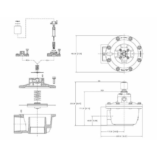 CA-62T010-300,RCA-62T,DIN43650A Connector 24V FLY/AIRWOLF RCA Pilot Pulse Jet Valves 2.5inch