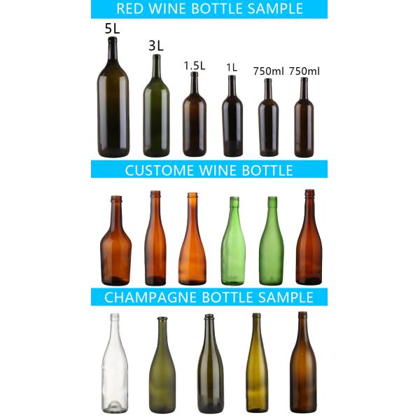 Green Red Wine Colored Clear Black Glass Wine Bottle Luxury Recycled 750Ml