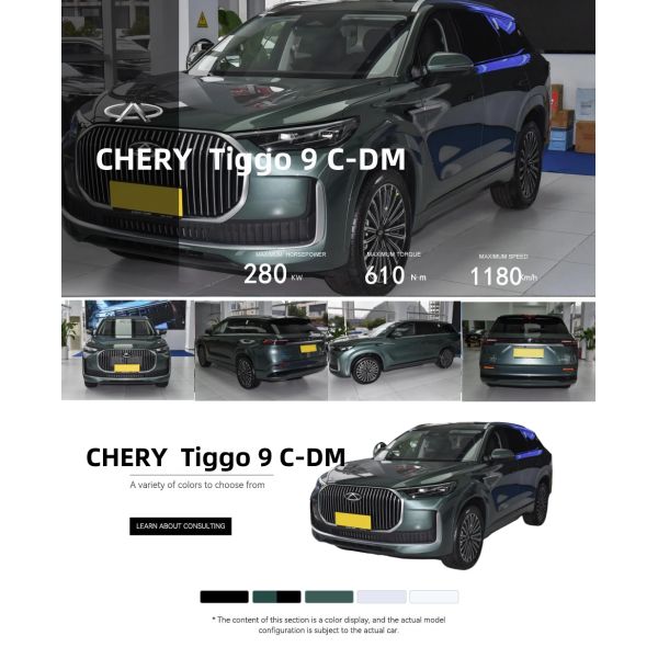 Hot Sale Chery Tiggo 9 Medium-sized SUV Electric and Hybrid Fuel Options EV Motor