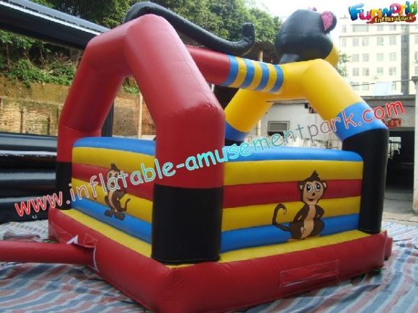 Monkey Commercial Bouncy Castles , Moonwalk Bouncer CE Blower For Children
