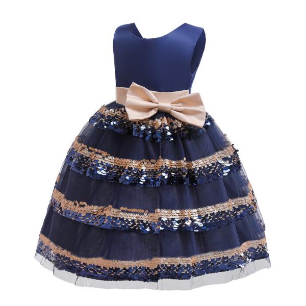 Polo Dress Beige Bow Belt Wave Dress Sequin Princess Girl Dress My First Christmas Girl Ropa Niñas Girls Christmas Dress