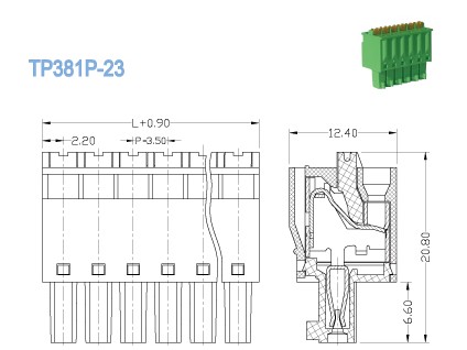 блок PCB Screwless 3.50mm терминальный с штепсельной вилкой, двойными уровнями, 300V 8A