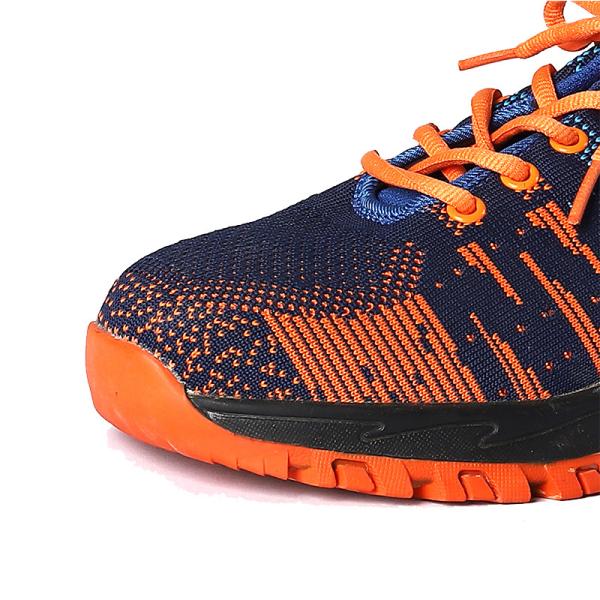 Shengjie Factory Direct Orange Worksite Boots Fly Knitting Sport Ox Tendon Sole High Quality Flywoven Mesh  Safety Shoes