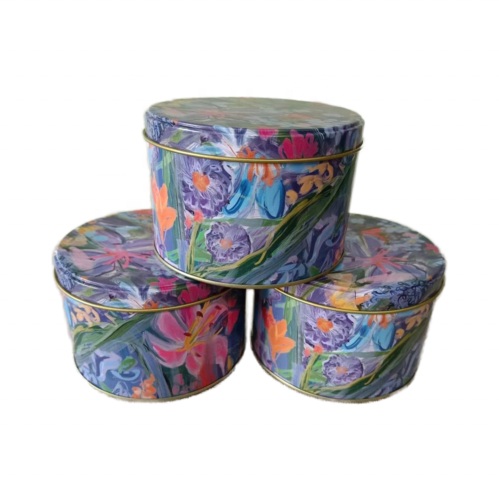 Luxury Tinplate Candy Tin Cans Square Rectangle Matt Black Tea Container for Cookie Golden Tea
