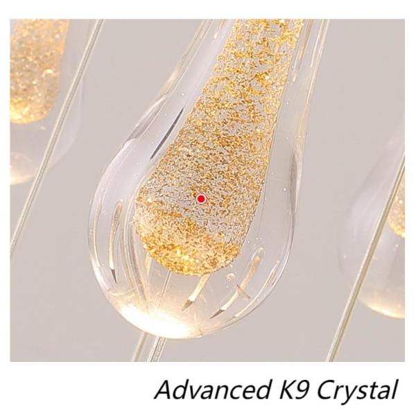 Современный легкий роскошный длинный водопад люстра для двойной виллы лестницы