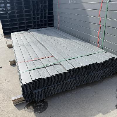 Perforated Cable Tray Heat Dissipation Fireproof Porous Plastic Coated Cable Tray Grey Metal Wire Trough