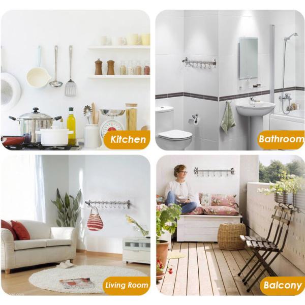 Stainless Steel 304 Wall Mounted Kitchen Shelf , Kitchen Sliding Hooks Multipurpose