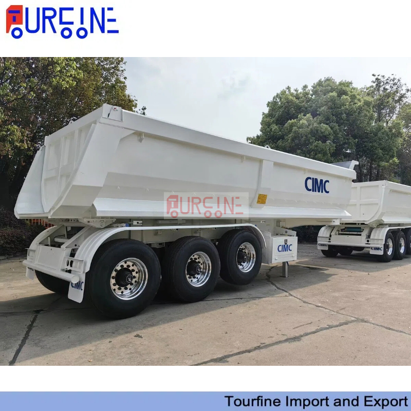 Reinforced Steel Heavy Duty Dump Trailers 3 Axle 60 Ton Payload For Mining Operations