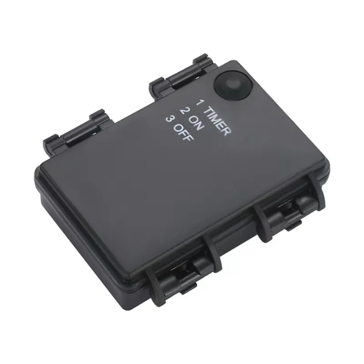 3 AA batteries compartment with timer function, lid, and switch