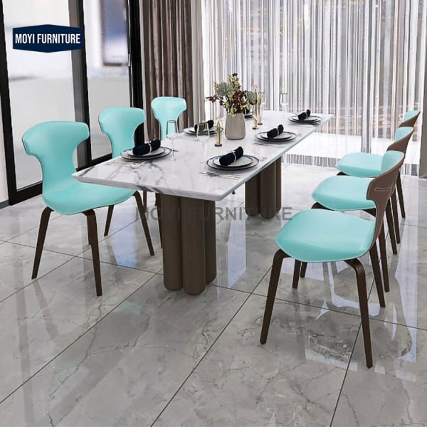 Modern Dinner Chair Dining Room Set Custom Luxury Dining Table Featuring Light Luxury Nordic Style Chairs for Hotel Home