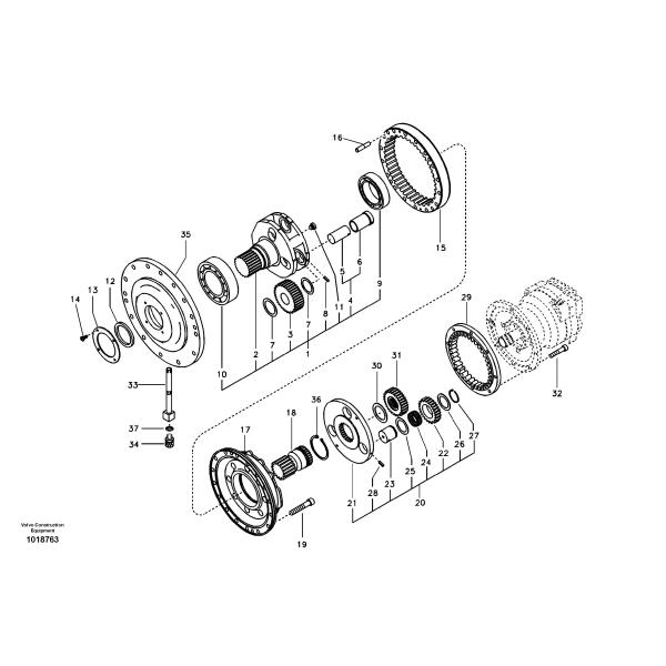 VOE14503783 VOE14542163 Swing Gearbox VOLVO EC240 Swing Reduction Gearbox