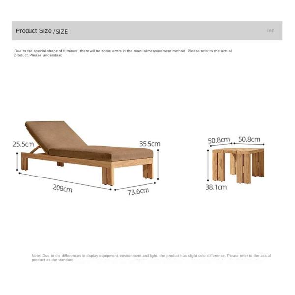 Outdoor Garden Sun Lounger Teak Wood Modern Style Hotel Pool Lounge Chair And Bed