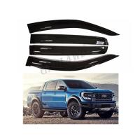 Matière 2022 plastique acrylique de noir de Vent Visor Deflector de garde de pluie de fenêtre de Ford Ranger