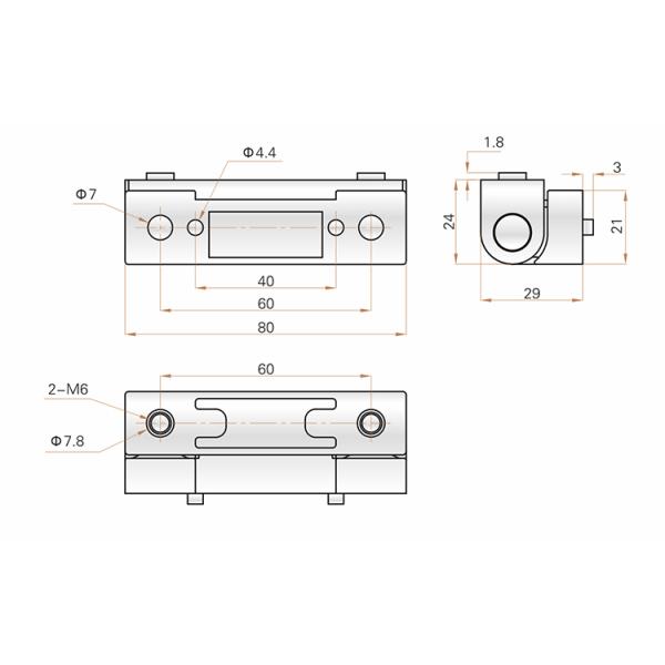 Corrosion Resistant Network Cabinet Hardware Hinges Die Casting Zinc Alloy Material