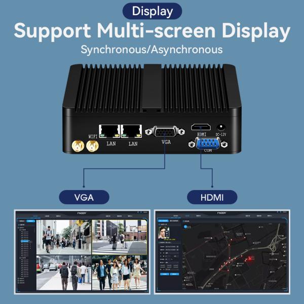 Intel Celeron J6412 PC industriel sans ventilateur avec double LAN et DDR4 jusqu'à 16 Go