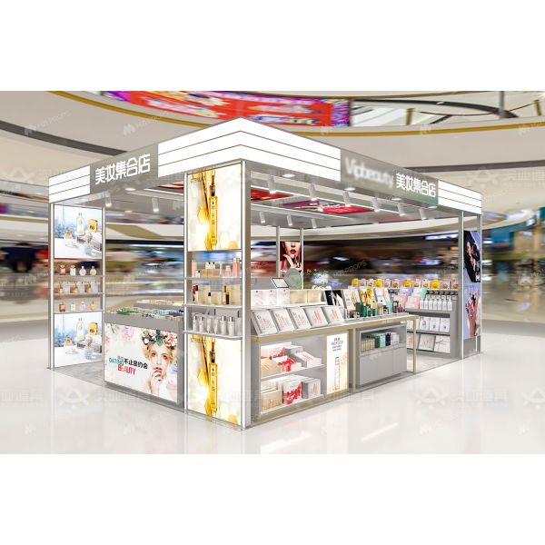 BKC029 Fashion-Forward Beautiful Cosmetic Kiosk Makeup Kiosk Display for Showcase to Display Cosmetics