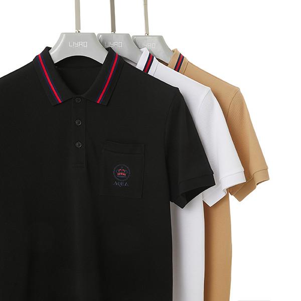 Knitted Fabric Type Plain Polo Shirts Mens With Breathable And Skin Friendly Fabric