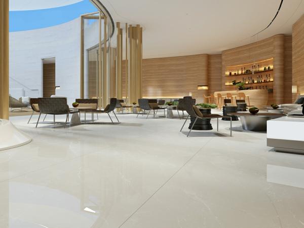 Beige 900x1800mm Polished Glazed Porcelain Tile 0.5% WA