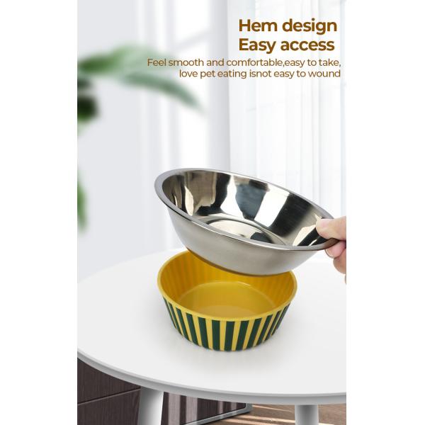 Wholesale Stainless Steel Pet Bowls anti-slip cat feeding bowls Dog Bowls