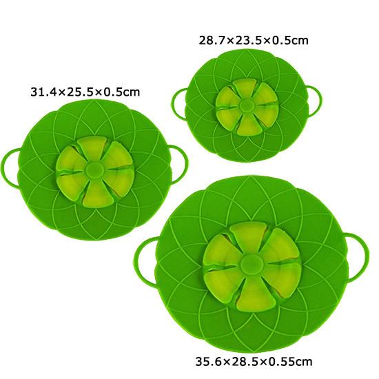 3 Pack Silicone Boil Over Spill Stopper Splatter Guard Pot Pan Lid Cover