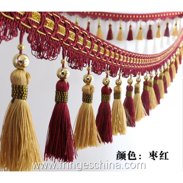 Handmade fashionable chain beads lace tassels fringes for curtain/sofa/pillow/stage decoration