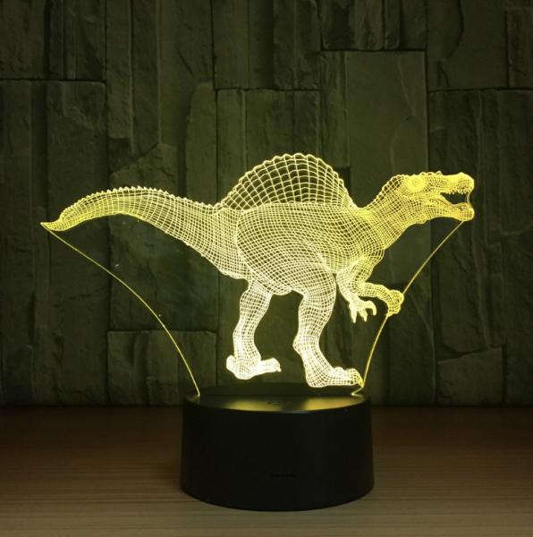 Spinosaurus 3D Night Light 7 Colors Change with Remote Timing Help Kids Fell Safe at Night or As A Gift Idea for Girls