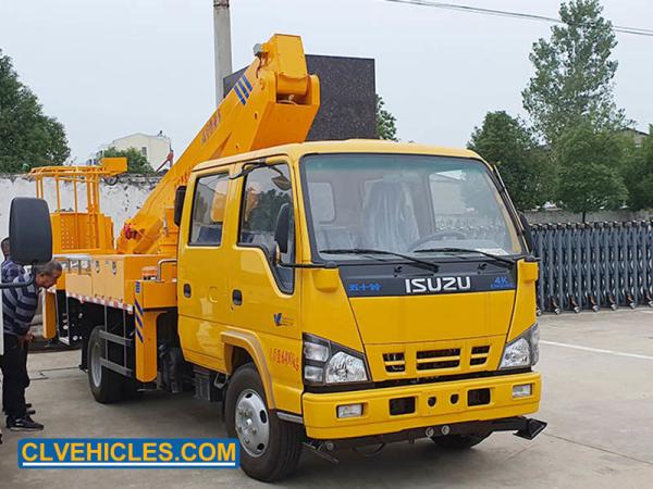 ISUZU N Series Truck Mounted Bucket Lift 16m Telescopic Boom with Crew Cab