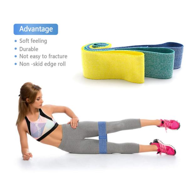 Rubber Silk Nylon Fabric Hip Circle Band , Resistance Hips Slimming Belt